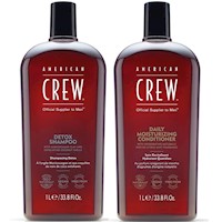 Shampoo Exfoliante Detox 1000ml + Acondicionador American Crew Men